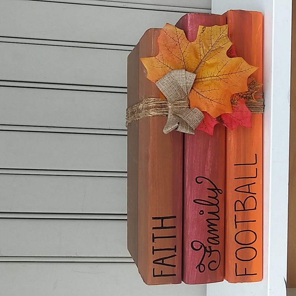 Fall Home Decor Book Stack Staging Tier Tray